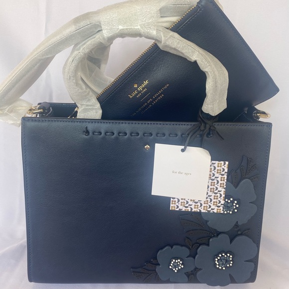 NWT Kate Spade Madison Alpine Drive Sam Navy Eden Multi PXRU9065 - Picture 6 of 7